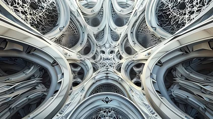 Fotobehang Technological Fractal Design With Intricate Patterns © YOGI C