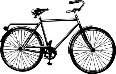drawing of a classic walking bicycle