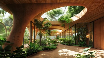 organic architecture principles enhancing environmental fit and sustainability in a new public building