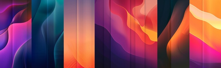 A set of colorful gradient mobile app background vector