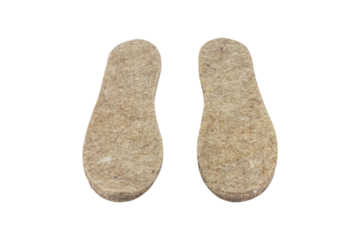 felt insoles for shoes isolated from background