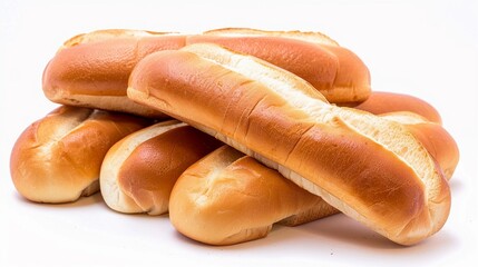 Delicious hotdog buns, isolated on white background