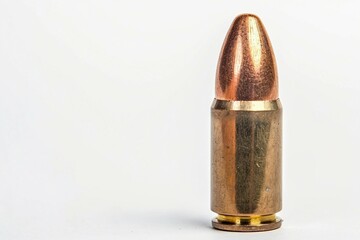 a close up of a bullet on a white background