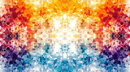 Obraz na płótnie Canvas Abstract Vibrant Geometric Kaleidoscope Pattern with a symmetrical geometric design.