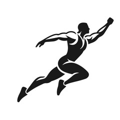 Fototapeta na wymiar sportsman silhouette PNG, sports man clipart, Silhouetted Sportsman Performing, Bold Silhouette of a Sportsman