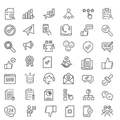 Survey icon set. Containing feedback, opinion, questionnaire, poll, research, data collection, review and satisfaction icons. Solid icon collection. Vector illustration.