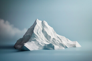 A minimalist representation of a mountain peak, symbolizing simplicity and harmony. - obrazy, fototapety, plakaty
