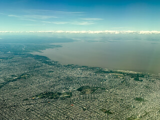 Buenos Aires, Argentina - December 21, 2022: Aerial views of Buenos Aires Argentina.
