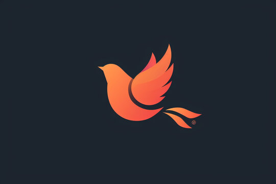 A minimalistic bird logo that symbolizes freedom and grace, rendered with simplicity.
