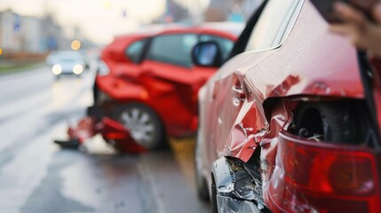 A driver distracted by using a mobile phone resulting in an accident. 
