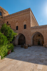 Fototapeta na wymiar Mardin Deyrulzafaran Monastery stone building photographs taken from various angles