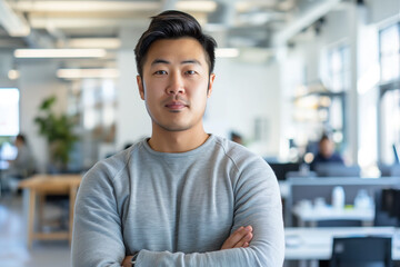 Obraz premium Asian businessman in a modern office