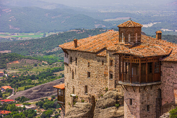 Meteora monasteries in the centre of Greece. - obrazy, fototapety, plakaty