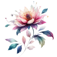Obraz premium Elegant pastel floral bouquet Illustration on a transparent background.
