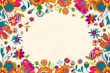 Fototapeta na wymiar A colorful and lively flat illustration embodies the spirit of Mexico with festive elements