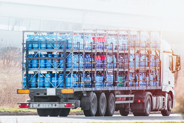 Secure Transit of Energy, A Truck Carries LPG Cylinders Across Roads to Power Our Daily Lives