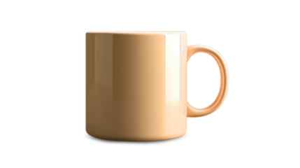cream color mug Isolated on a transparent background. This image can be used with PNG cutouts or path cutouts. This is to ensure that it blends seamlessly into the design.