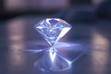 A simple, elegant diamond icon reflecting light.