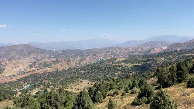 Mountains and valleys of Chimgan in summer, Uzbekistan