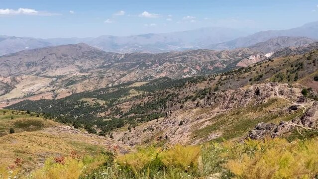 Mountains and valleys of Chimgan in summer, Uzbekistan