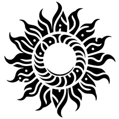 Abstract sun silhouette