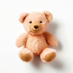 Cute teddy bear isolated on a white background.