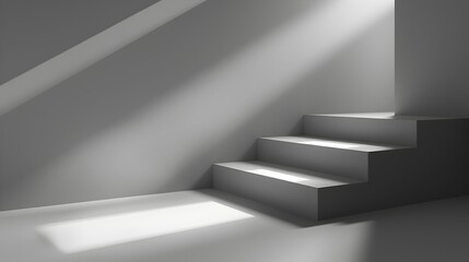 3D Rendered Light and Shadow Harmonizing with Minimalist Design Concept - obrazy, fototapety, plakaty