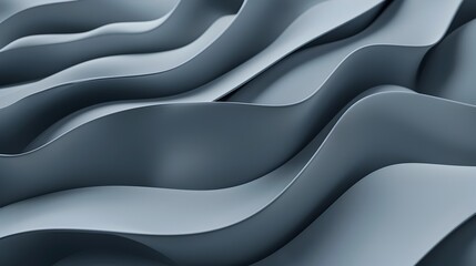 Obraz premium Calm Grey Waves in 3D Render: A Fluid Digital Space