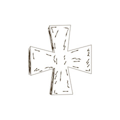 wood cossack religious cross vector illustration