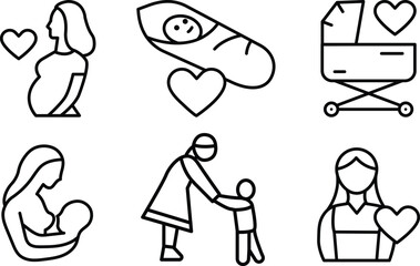 mother's day and newborn, mother with baby vector icon, simple vector illustration, vector graphics.