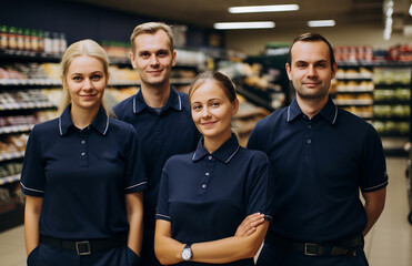Team of Supermarket Employees - 788477395
