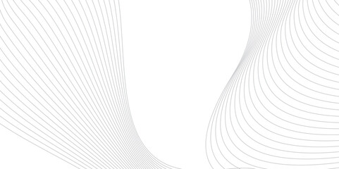 Seamless Abstract grey smooth wave lines. Modern white flowing wave lines and glowing moving lines. Undulate Grey Wave Swirl, frequency sound wave. Banner Pattern template.  - obrazy, fototapety, plakaty