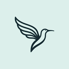 black line bird logo with beautiful shape
