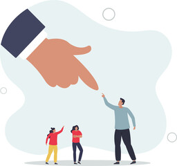businessman pointing at chosen candidate.human resources recruitment or hiring new employee,flat vector illustration.