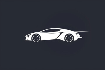 Abstract white car icon logo representing simplicity and elegance