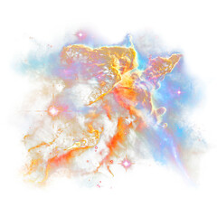Orange Nebula png clipart, space aesthetic on transparent background © Rawpixel.com