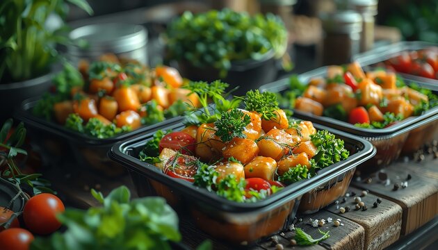 Food delivery, compostable containers, appbased ordering