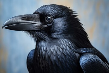 Naklejka premium Sleek Raven bird fly. Nature crow bird. Generate Ai