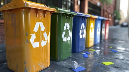 3D Clay-Rendered Recycling Bins Encouraging Eco-Friendly Waste Reduction