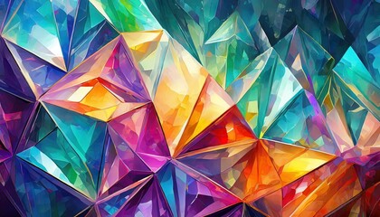 Design a visually stunning abstract background featuring a crystalline structure composed of translucent