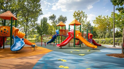 Sanitizing play areas in a childrens park, safety, community, care