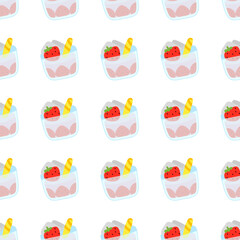 Strawberry flavored drink pattern 