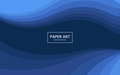 Dark blue background. Luxury paper cut background. Vector illustration