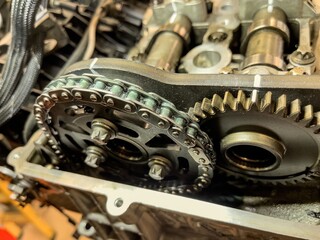 Detailed Timing Chain Car Engine