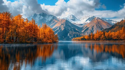 landscape of a lake with big mountains