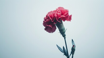 A stunning carnation bloom stands out against a white backdrop