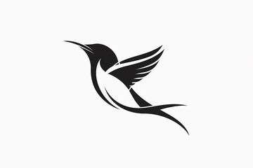 An elegantly crafted abstract bird logo, captured in high definition and isolated on a white solid background, showcasing its refined lines with simplicity and grace.