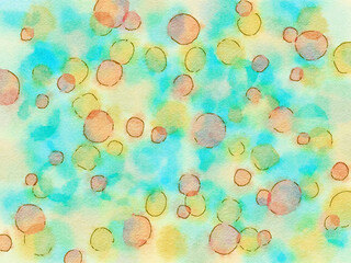 Abstract multicolor watercolor bubbles, alcohol ink illustration, impressionist graphic design