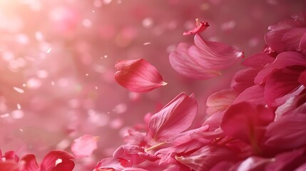 Fototapeta premium Cherry petals gently falling