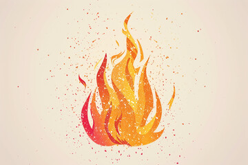 An eye-catching image of a blazing fire icon, with vibrant flames dancing and flickering against a neutral backdrop, creating a captivating visual display.